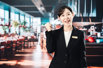 高級レストランで働く女性