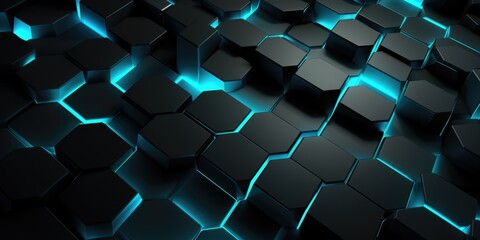 blue glowing light pattern on this seamless background, in the style of organic geometry, textured surfaces, light black, three-dimensional space, neon-lit urban