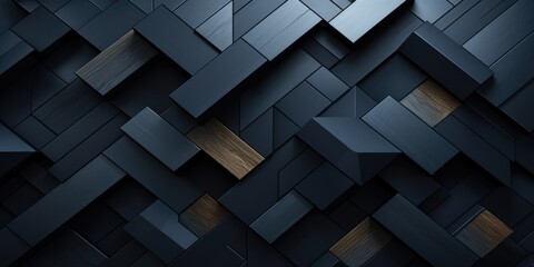 dark black geometric background, in the style of dimensional multilayering, light indigo, concrete,...