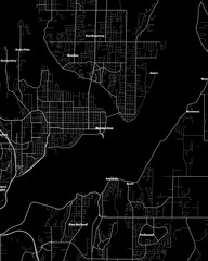 Bremerton Washington Map, Detailed Dark Map of Bremerton Washington