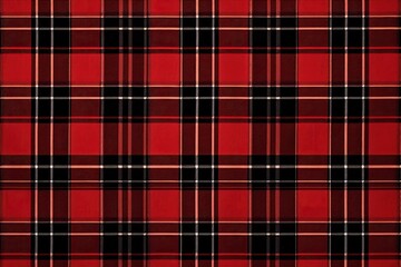 Classic Cottage Red Plaid Textile Pattern Tartan Cloth Crisscrossed Lines Checkered Cozy Rustic Sett
