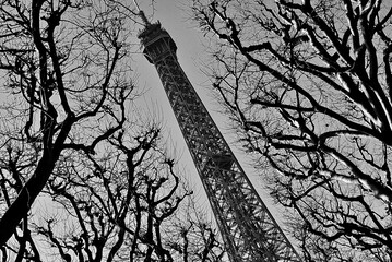 Paris, France, 08 March 2014 - View of a detail of the Eiffel Tower from an unusual point of view....