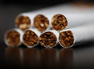 Number of cigarettes isolated tobacco danger close up quit smoking cessation cigaret bad habit...