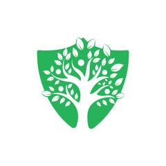 Tree people logo. Healthy people logo design. Human life logo icon of abstract people tree vector.