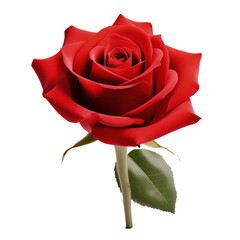 Red rose flower isolated on white background