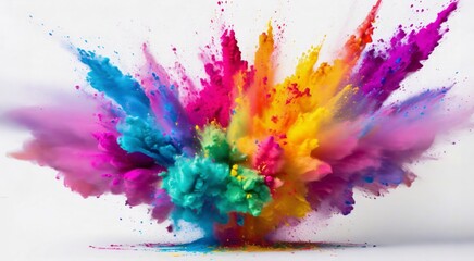 Colorful Spectacle: Vivid Powder Paint Explosion in a Symphony of Colors - Abstract, Dynamic and Vibrant Artistic Expression of Creativity