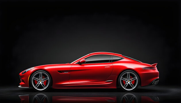 red sports car on elegant dark background.
