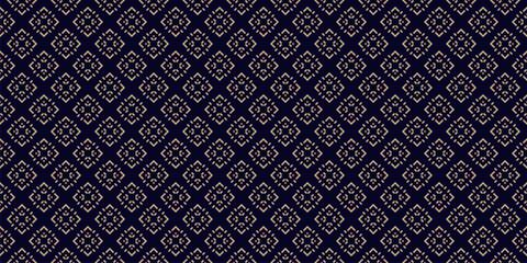 Vector geometric seamless pattern. Luxury gold and black winter Christmas theme abstract graphic background. Simple minimal folk style texture. Ethnic style ornament. Repeated elegant golden design