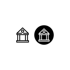 office icon. user avatar. user profile icon. with line style and black fill.