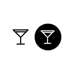 cocktail icon. user avatar. user profile icon. with line style and black fill.