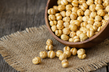 Yellow chickpeas not roasted, traditional turkish nut, leblebi