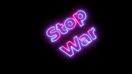 Pink Neon Stop War flickering Animation.