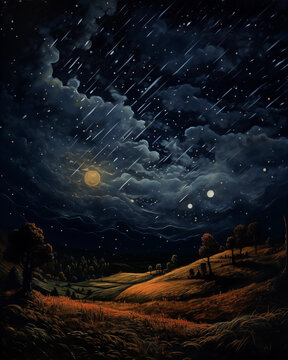 potray dramatic starry skies