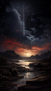 potray dramatic starry skies