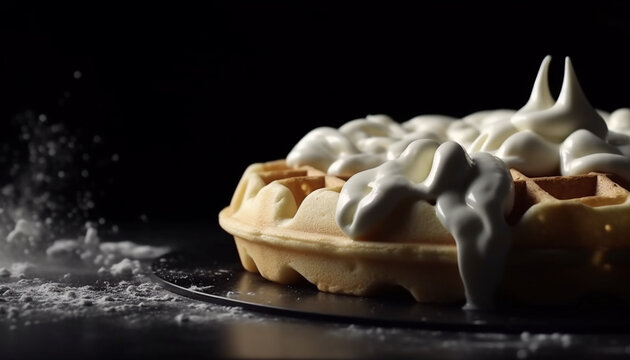 Homemade gourmet cookie, baked with dark chocolate and fresh sweetness generated by AI
