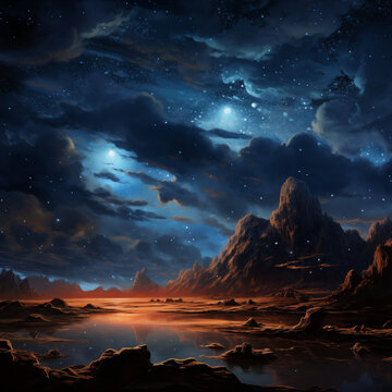 potray dramatic starry skies