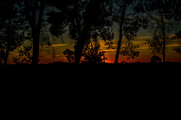 Campo y amanecer