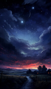 potray dramatic starry skies