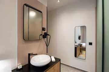 Interior of a minimalist bathroom