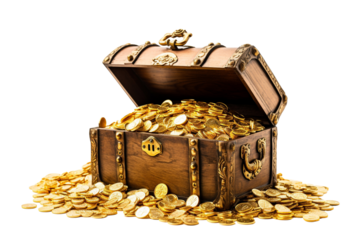 treasure chest with gold coins
