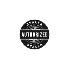 Obraz premium Authorized dealer label or Authorized dealer stamp vector isolated. Best Authorized dealer stamp for service design element. Authorized dealer label vector for reliable service design.