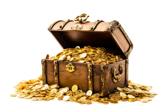 treasure chest with gold coins