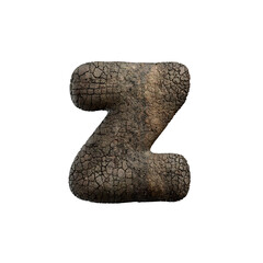tarmac letter Z - Lower-case 3d asphalt font - Suitable for road, transport or highway related subjects