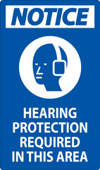 Notice Sign Hearing Protection Required In This Area