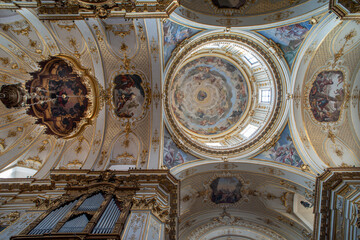 Basilica of Santa Maria Maggiore interior decorated in baroque style