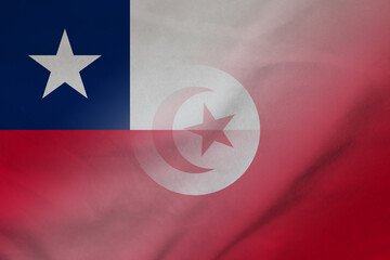 Chile and Tunisia national flag transborder relations TUN CHN