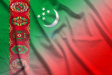 Turkmenistan and Taiwan official flag international negotiation TWN TKM - obrazy, fototapety, plakaty
