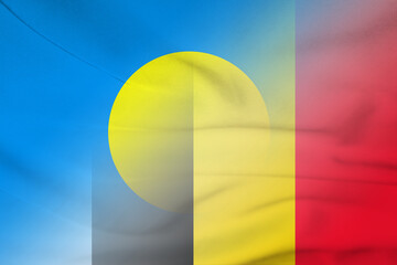 Palau and Belgium national flag international negotiation BEL PLW