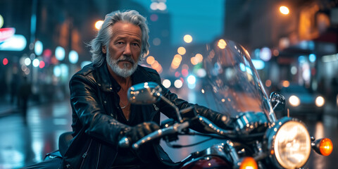 Man on a motorcycle for whom age is just a number.