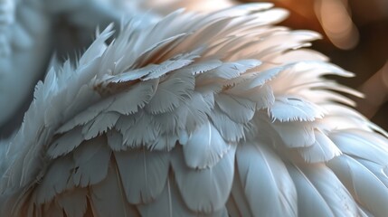 Fototapeta premium Macro white bird wing