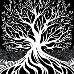 tree silhouette vector	