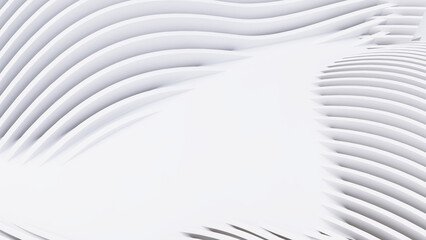 Abstract Curved Shapes. White Circular Background.