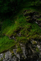 Hiking to the Parcines Waterfalls near Meran in South Tyrol Italy. 