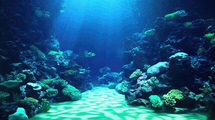 Naklejka na ściany i meble A Glimpse of the Glassy Coral Reef Under the Northern Seas