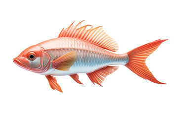 Vibrant Orange Fish  | Isolated on Transparent & White Background | PNG File with Transparency