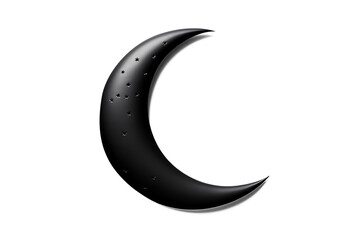 Stylized Crescent Moon with Star Patterns  | Isolated on Transparent & White Background | PNG File with Transparency