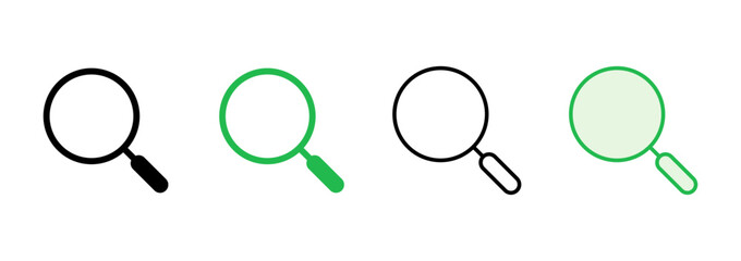 Search icon set. search magnifying glass icon