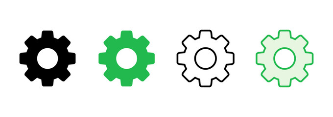 setting Icon set. Cog settings Icon Symbol