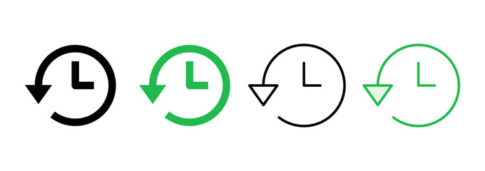 History icon set. recent event history