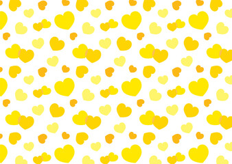 かわいいハートのシームレスパターン背景/黄色