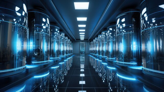 Cryogenic Chambers in Futuristic Research Facility