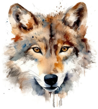 watercolor png portrait of animal