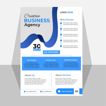 Corporate company modern flyer design concept. Company presentation a4 page information banner presentation.