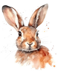 Obraz premium Watercolor png portrait of animal bunny rabbit