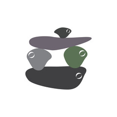 Zen stone illustration in flat style