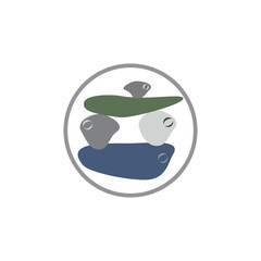 Zen stone illustration in flat style